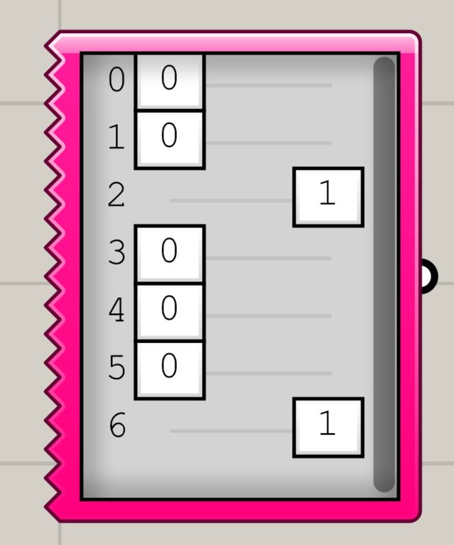 Binary selector used to choose the marble wall sequence